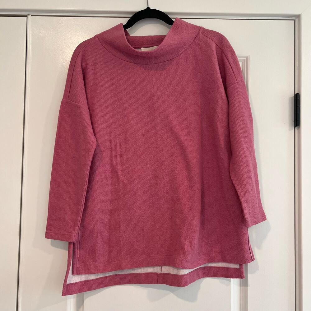 Anthropologie Women's Turtleneck Sweater Bright‎ Pink Size XS